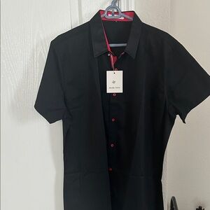 Men's Black and Red Casual Shirt